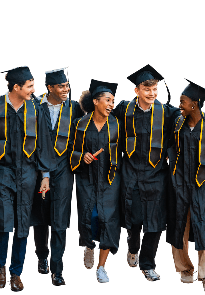 College graduates celebrating debt-free college completion